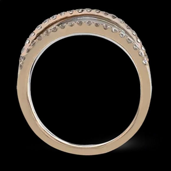 New 925 Silver Two Tone Diamond Beautiful Ring - Picture 3 of 6